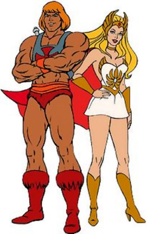 He-Man and Shera, from Masters of the Universe