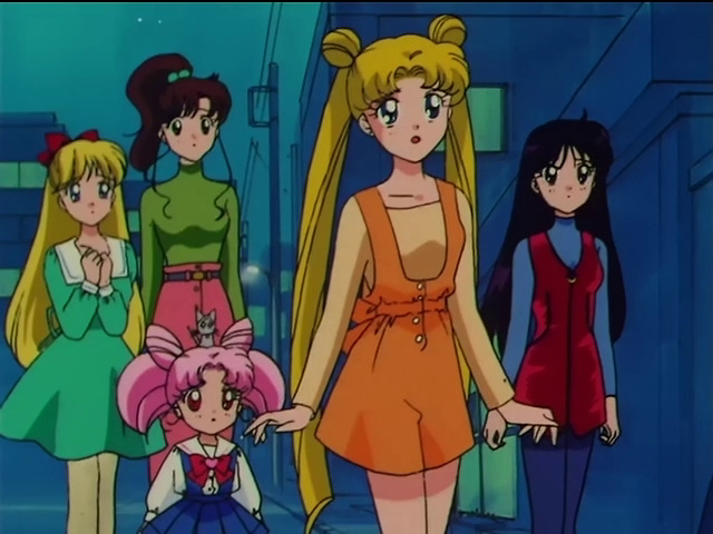 The Inner Senshi in street clothes.