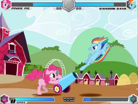 Pinkie Pie and Rainbow Dash battle it out